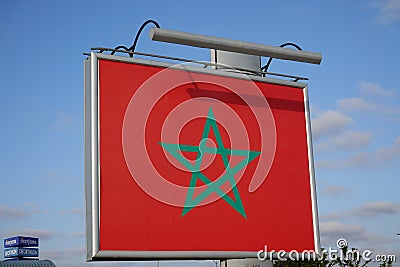 Beautiful view of the Flag of morocco on a billboard Stock Photo