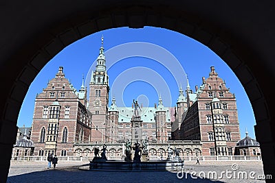 Beautiful view Frederiksborg medieval castle in Denmark Europe Editorial Stock Photo