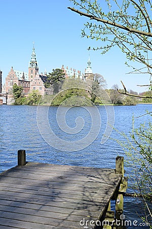 Beautiful view Frederiksborg medieval castle Denmark Stock Photo