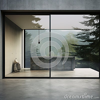 beautiful view of glassy window generated by AI tool Stock Photo
