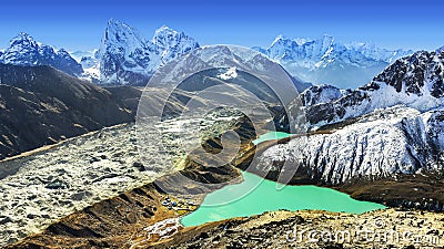 Beautiful view from Gokyo Ri, Everest region, Nepal Stock Photo