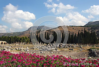 Beautiful view of Hierapolis Stock Photo