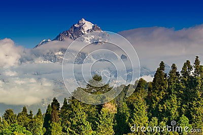 Morning scenery of Ravangla, Sikkim Stock Photo