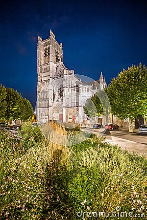 Historic town of Auxerre, Burgundy, France Editorial Stock Photo