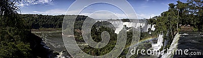 Beautiful view of the Iguazu falls, Panorama of the Iguazu falls, one of the New Seven wonders of nature Stock Photo