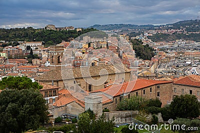 Beautiful view of the Italian port city of Ancona on the Adriatic coast Stock Photo