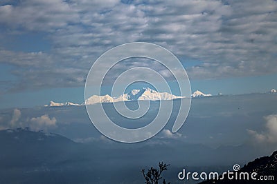 Beautiful view of Kanchenjunga peak from Darjeeling , India Stock Photo