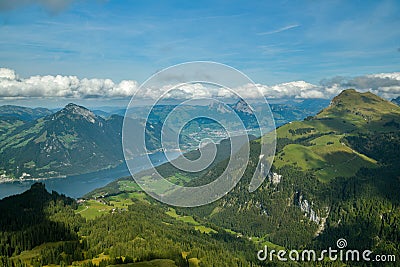 Beautiful view on lake Lucerne and surrounding Alps, Switzerland Stock Photo