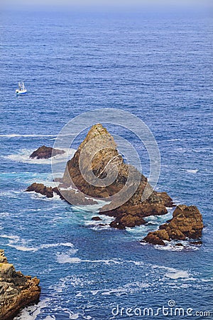 Beautiful view of a magnificent coast and peaky cliffs of Loiba in Galicia in Spain Stock Photo