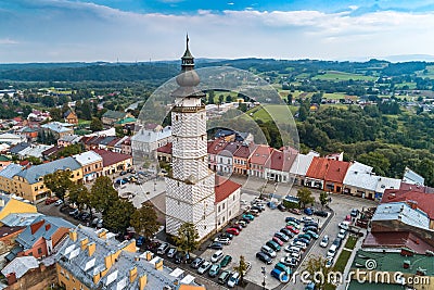 Biecz main square aerial view Editorial Stock Photo