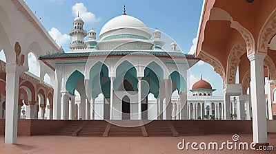 Beautiful view of Malacca Straits Mosque (Masji... Stock Photo