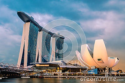 SINGAPORE-Jan 18, 2018: Marina Bay Sands Editorial Stock Photo