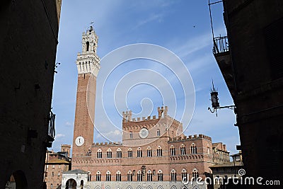 Beautiful view medieval square Siena Italy Europe Stock Photo