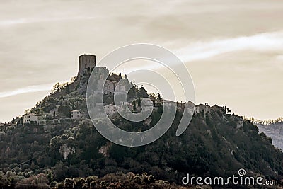 Beautiful view of the medieval village of Rocca d`Orcia, Siena, Tuscany, Italy Stock Photo