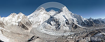 Beautiful view of mount Everest, Lhotse and nuptse Stock Photo