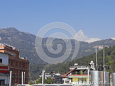 Beautiful view of mountain, pokhara Editorial Stock Photo