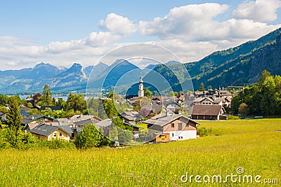 Beautiful view of mountain village St.Gilgen, Austria Stock Photo