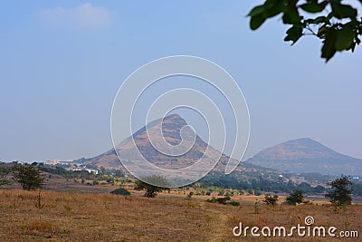 Mountains with blue sky background Stock Photo