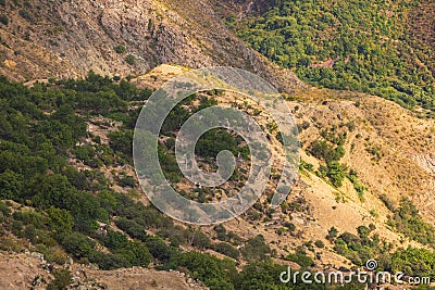 Beautiful view on the Caucasus mountains. Tatev, Armenia Stock Photo