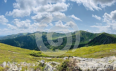 A beautiful view of the mountains in the Ukrainian Carpathians. Mount Hoverla Stock Photo