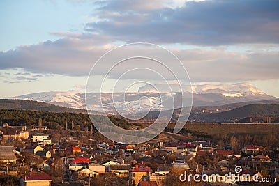 Beautiful view on the mountine and sky. Stock Photo