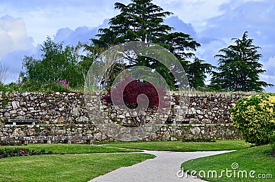 Beautiful view of nature between paths Stock Photo