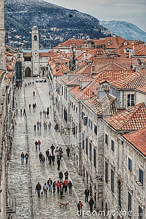 Beautiful view of the Old City of Dubrovnik Editorial Stock Photo