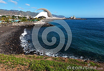 Beautiful view on the Opera house Opera house Adan Martin in Santa Cruz, Tenerife, Canary Island, Spain Editorial Stock Photo