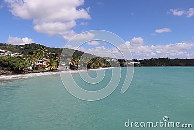 Le Diamant Panoramic View Martinique Island French West Indies Stock Photo