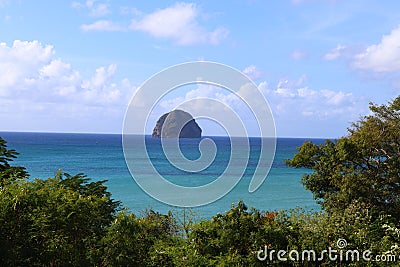 Le Diamant Panoramic View Martinique Island French West Indies Stock Photo