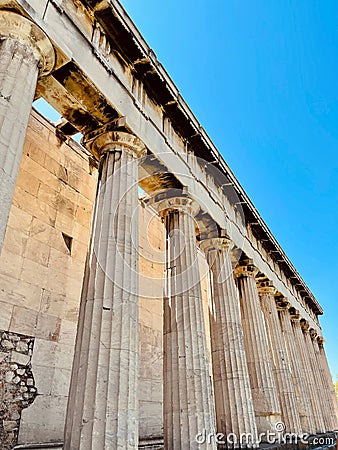 Beautiful view of Parthenon columns Stock Photo