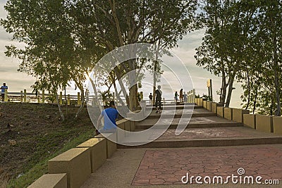 Beautiful view point of Noen Nangphaya View Point at Chalerm Burapha Chon Editorial Stock Photo