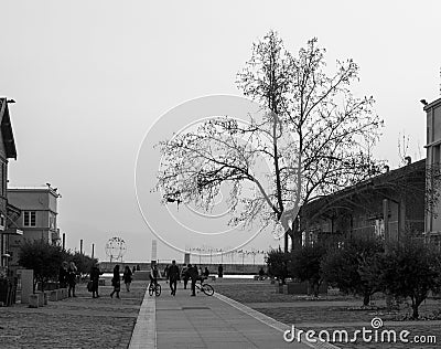 Beautiful view of the port of thessaloniki Stock Photo