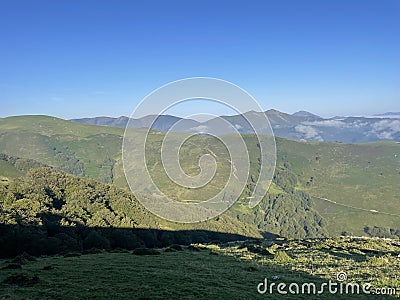 Panoramic View in the Pyrenees Basque Country Stock Photo