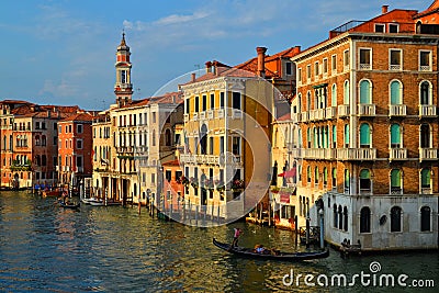 A Beautiful View from the Rialto Bridge Editorial Stock Photo