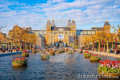 Beautiful view of the Rijksmuseum Amsterdam, Netherlands Stock Photo