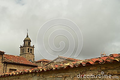 Beautiful View Of The Roofs In Medinaceli As Main Theme In Its Top Is The Belfry Of The Church. March 19, 2016. Architecture Trave Editorial Stock Photo