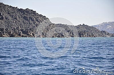 Beautiful view of the Santorini Caldera Stock Photo