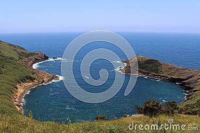 Beautiful view of a small bay on the island of Faial near the city of Horta Stock Photo