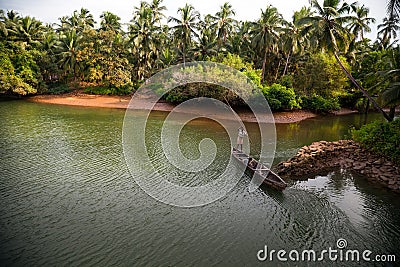 Beautiful view of small fishing boat Stock Photo