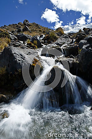 Waterfall in the andean Stock Photo