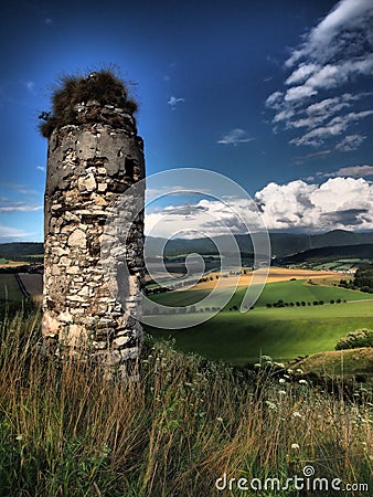 beautiful view from Spis Castle to the beautiful nature,Slovakia Stock Photo