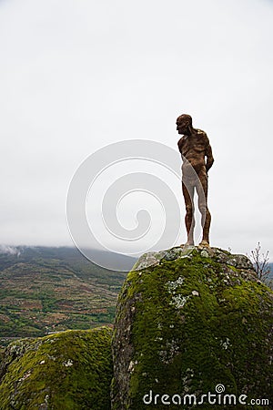 Beautiful view of a statue in Mirador del Valle on a cloudy day Editorial Stock Photo
