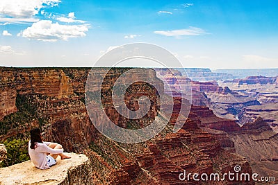 Beautiful view on sunny day at Grand Canyon Editorial Stock Photo