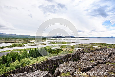 Beautiful view in Thingvellir National Park, Iceland Stock Photo