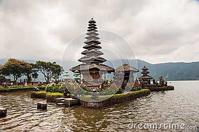 Beautiful view to lake with Temple Stock Photo