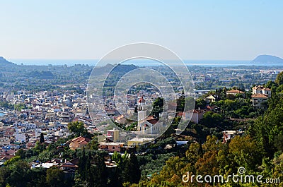 top view of the whole city of zakynthos greece Stock Photo