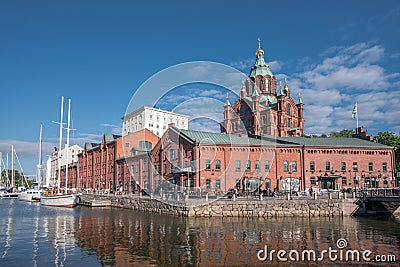 Beautiful view of the Uspenski Cathedral in Helsinki, Finland Editorial Stock Photo