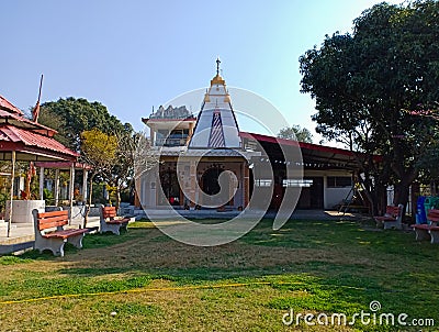 Beautiful view of the village temple of India. Stock Photo