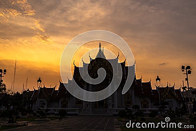 Beautiful view of Wat Benchamabophit Dusitvanaram Stock Photo